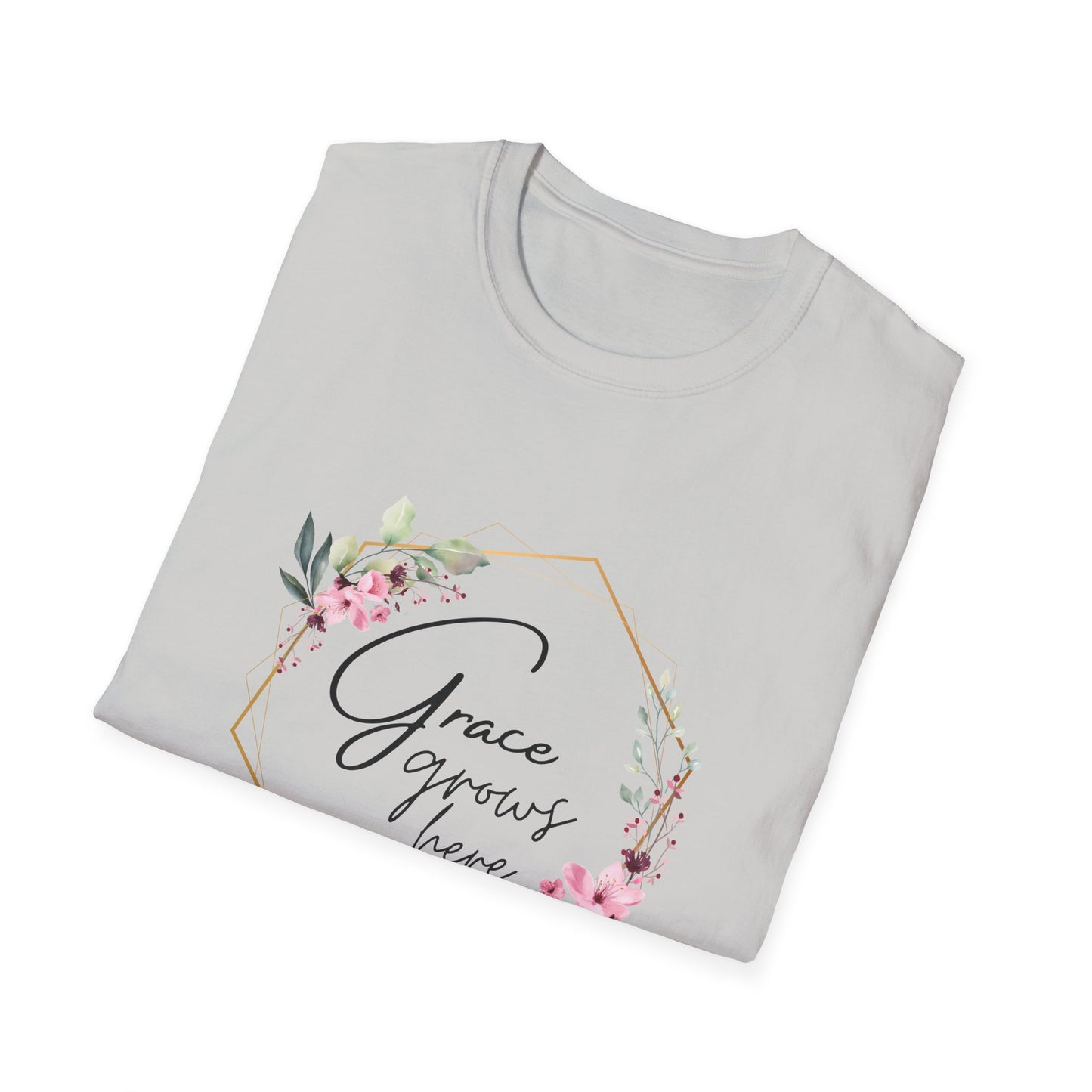 Floral "Grace Grows Here" T-Shirt