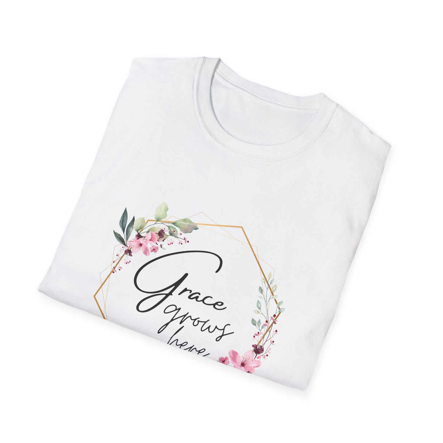 Floral "Grace Grows Here" T-Shirt