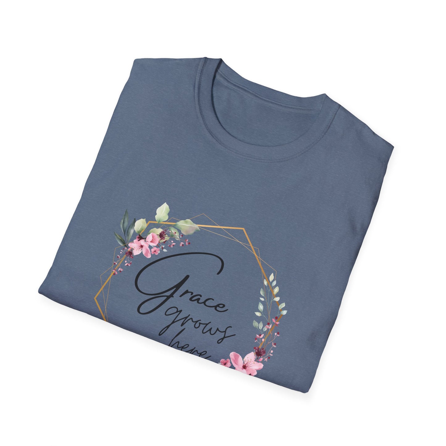 Floral "Grace Grows Here" T-Shirt