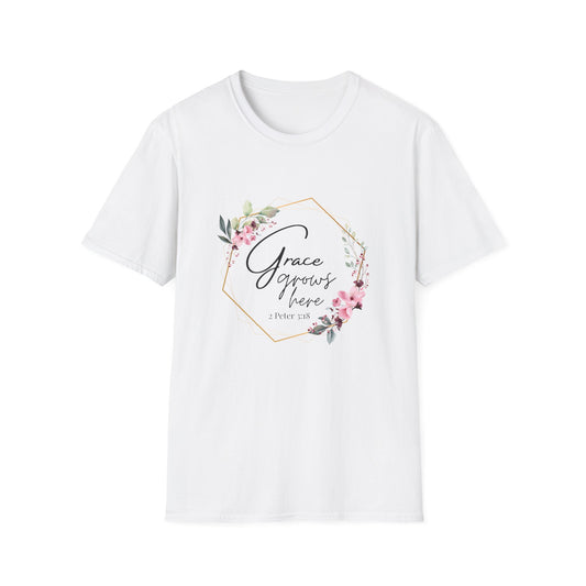 Floral "Grace Grows Here" T-Shirt
